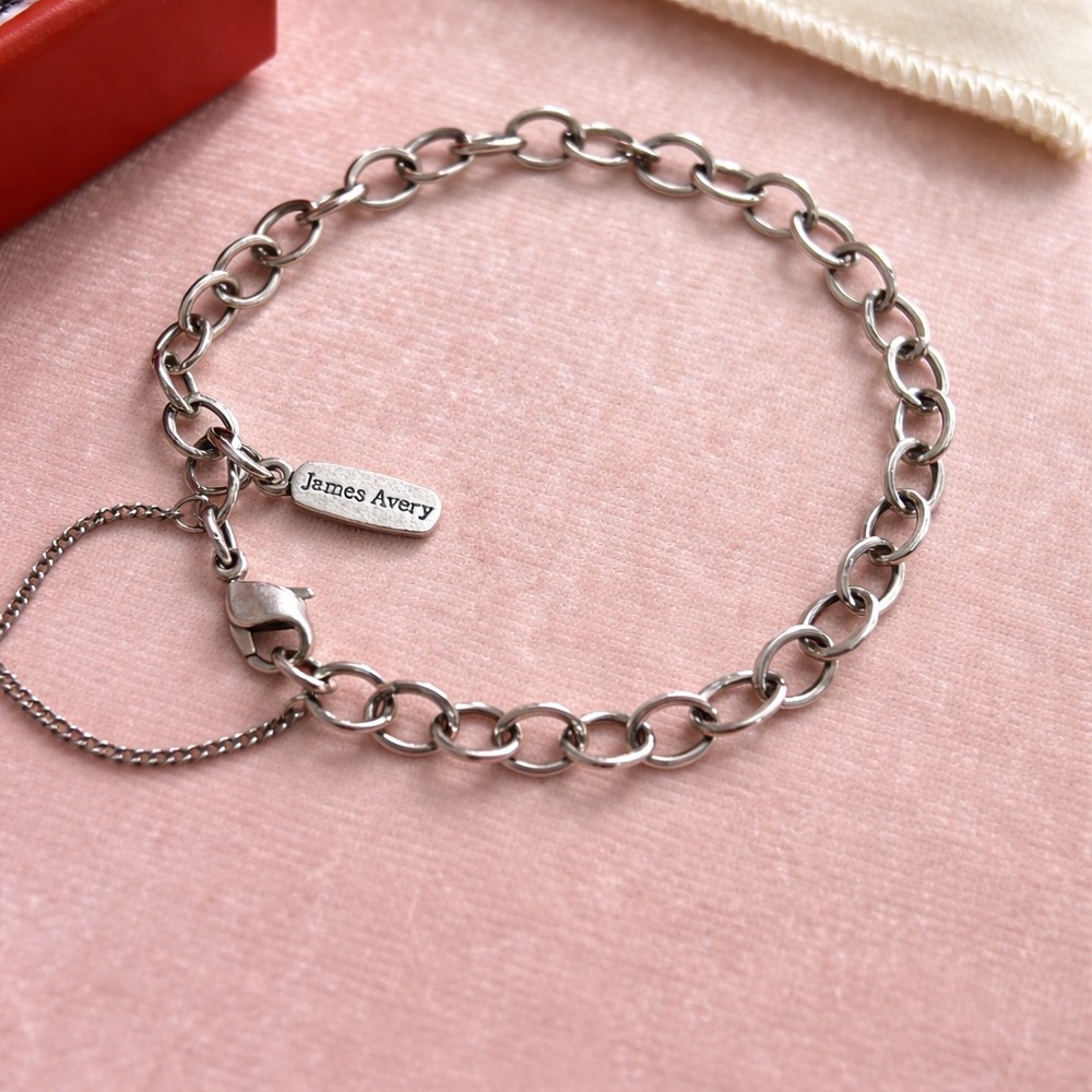 Authentic James Avery Forged Link Charm Bracelet w/ Box